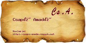 Csapó Amadé névjegykártya